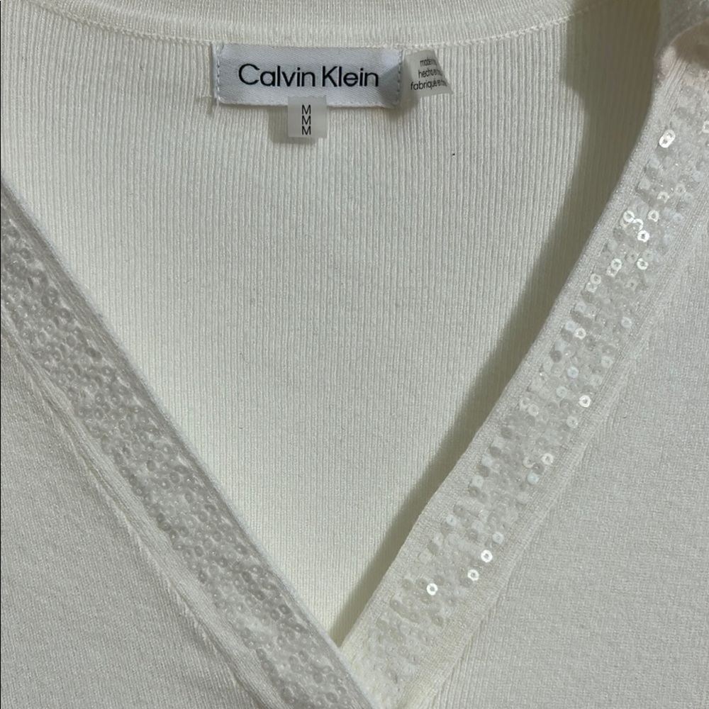 Calvin Klein off White Long Sleeve Top - Picture 4 of 9